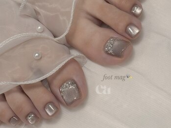キラキラマグネットフットネイル