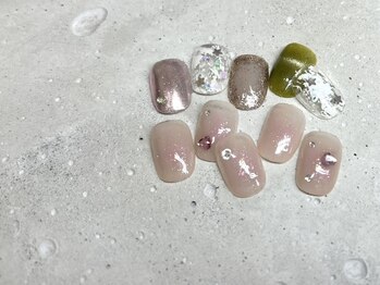 テテ 阿倍野店(tete)の写真/【ニュアンスデザインコース(オフ込)¥6300】デザインの種類の多さ◎さりげなくお洒落で上品な仕上がりに♪