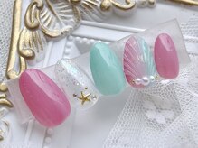ネイルサロンアンドスクール ラフィーネ 池袋店/人魚の鱗ネイル◆￥7990