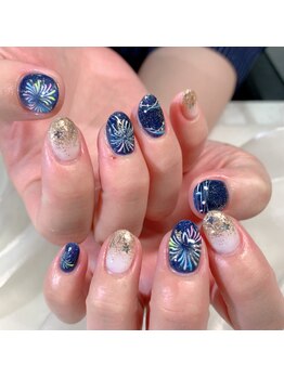 桜ネイルサロン/花火ネイル