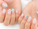 【森】キラキラ 夏ネイル