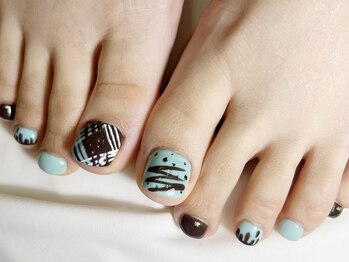 チョコミントフットネイル