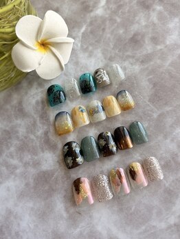 ネイルサロン バリ(BALI)の写真/大人気の8種類の定額コース☆【定額デザイン/￥5940】ニュアンス系、ミラーアート系・流行りのデザイン♪