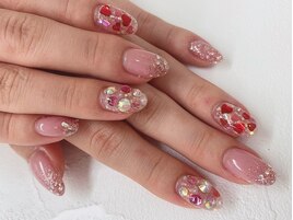 (中原)キラキラハートネイル