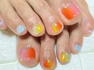 グラデーションフットネイル