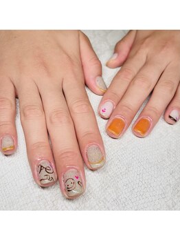 リベルタス(LIBERTAS)/#orange sandy nail