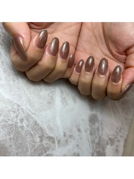 ララネイル(lala nail)/ワンカラー+ラメライン10本