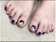 コト(KOTO)/フットネイル/ネイビー/シルバー