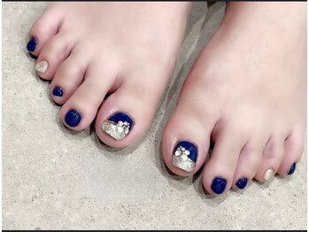 コト(KOTO)/フットネイル/ネイビー/シルバー