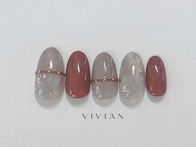 ヴィヴィアン ネイル(Vivian nail)/冬　ボルドーリングネイル