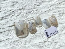 アイネイルズ 池袋店(I-nails)/メタルシルバーニュアンス