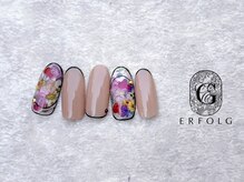 エアフォルク 銀座(ERFOLG)/カラフルフラワーネイル