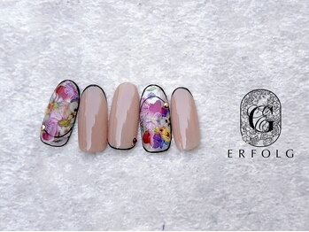エアフォルク 銀座(ERFOLG)/カラフルフラワーネイル