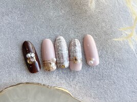 秋ツイードネイル