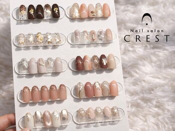 クレスト 奈良店(CREST)の写真/【NEWデザイン☆】店内サンプルから選べる落ち着きカラーが人気♪約100種から選べるデザインネイル♪¥4550