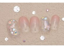 ネイルサロンprish銀座4丁目店【マグネット&フットネイル定額サロン】/5000円　バタフライ　キラキラ