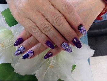 パープル系大人ネイル