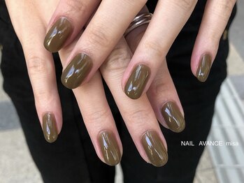 ネイル アヴァンス あべのルシアス店(Nail AVANCE.)/秋カーキブラウン 松村