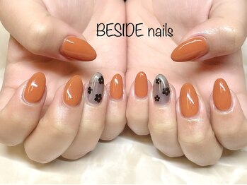 ブラックフラワーネイル