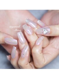 うるうるオーロラピンクネイル