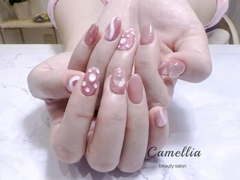 カメリア(Camellia)/アート/手描き/ハンドネイル