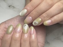 ボタネイル 近鉄布施駅前店(BOTA NAIL)/緑ネイル/お花ネイル