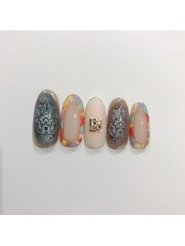 エトワール 大垣店(Etoile)/ダマスク柄ネイル