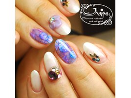 水彩ネイル「紫陽花」
