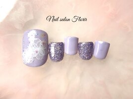 パープル　大人ネイル