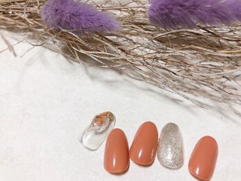 キキネイル 二子玉川(kikinail)/4月定額Aコース オレンジネイル