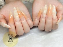 フラッフィーラビットネイル(fluffy rabbit nail)/チップ長さだしチークネイル