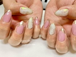 春の大理石ネイル☆