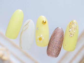 ☆イエローフラワーネイル