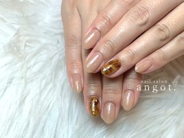 シンプルべっ甲ネイル