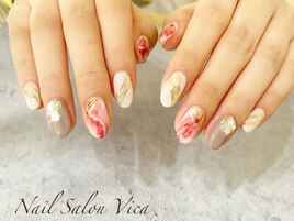 赤ニュアンスで秋ネイル☆