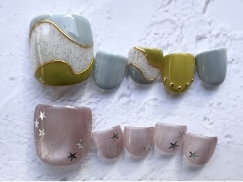 アブニール 我孫子店(ＡＶＥＮＩＲ)の写真/我孫子駅30秒!つま先までオシャレを楽しみたい方にフットネイル♪写真はご新規様上¥7,660/下¥7,660[我孫子]