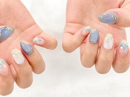 【森】夏マグネットネイル