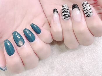 プライズアイリス アイラッシュ 池袋東口店(prize Iris eyelash)/アシメで♪グリーン×ゼブラ