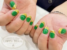 ロフティーネイル 駒川店(Lofty Nail)/個性派ガラスフレンチ×冬ネイル