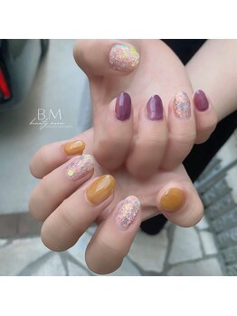 ビューティームーン(beauty moon)/パープル×オレンジ×ラメ*