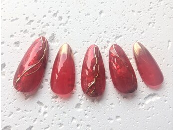 個性派レッド×ミラーアート