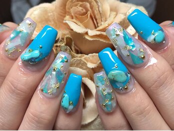 シャンネイル(SHAN Nail)/春夏に!ハンサムブルー×シェル