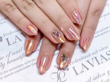 プロフェッショナル ネイルサロン ラヴィアス(LAVIAS)/【ジェル】ミラーネイル×ストン