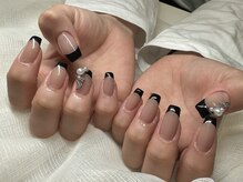 ネイルアヴァンス 京橋店(Nail AVANCE.)/黒フレンチ