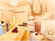 シャンデリアがきらめく施術スペース◎お客様だけの極上空間