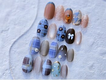 メルシー ネイル(mercii nail)/ブルー×ブラウン