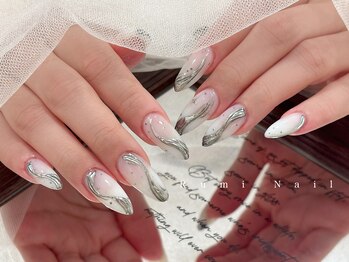 ワンホンネイル 新宿(Rumi Nail)/シルバー/長さだし/やり放題