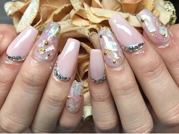 シャンネイル(SHAN Nail)/上品ピンクベージュ×シェル