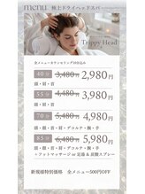 トリッピーヘッド(Trippy Head)/ドライヘッドスパ | メニュー