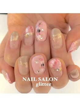 ネイルサロン グリッター(NAIL SALON glitter)/バレンタインネイル